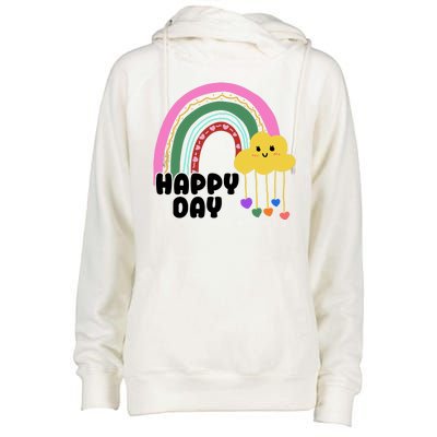 Happy Day Retro 80s Sunshine Womens Funnel Neck Pullover Hood