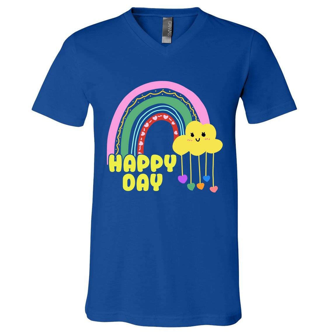 Happy Day Retro 80s Sunshine V-Neck T-Shirt