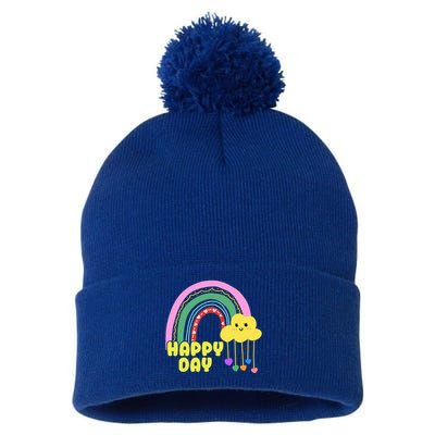 Happy Day Retro 80s Sunshine Pom Pom 12in Knit Beanie