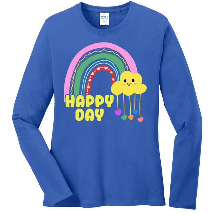 Happy Day Retro 80s Sunshine Ladies Long Sleeve Shirt