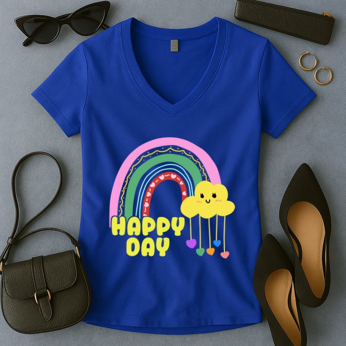Happy Day Retro 80s Sunshine Women's V-Neck T-Shirt