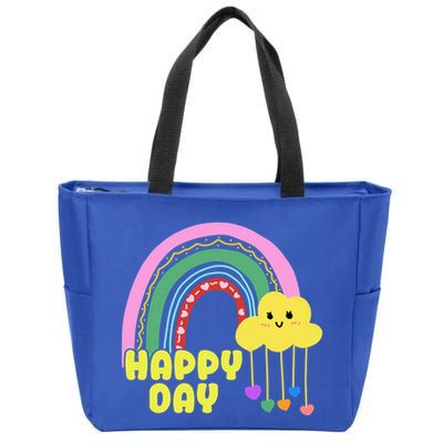 Happy Day Retro 80s Sunshine Zip Tote Bag