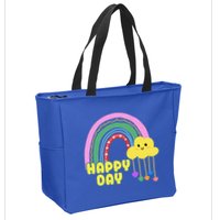 Happy Day Retro 80s Sunshine Zip Tote Bag