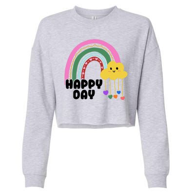 Happy Day Retro 80s Sunshine Cropped Pullover Crew