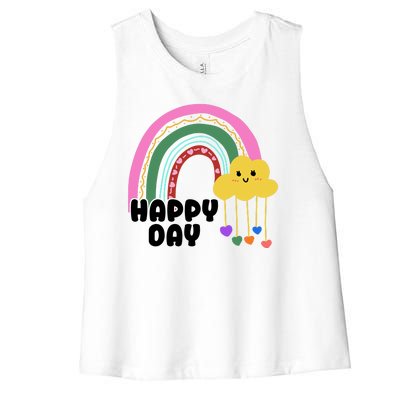 Happy Day Retro 80s Sunshine Women's Racerback Cropped Tank