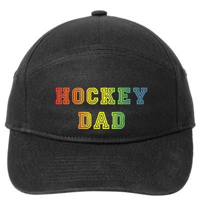 Hockey Dad Rainbow Father's Day Gift 7-Panel Snapback Hat