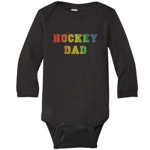 Hockey Dad Rainbow Father's Day Gift Baby Long Sleeve Bodysuit