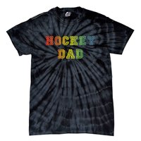 Hockey Dad Rainbow Father's Day Gift Tie-Dye T-Shirt