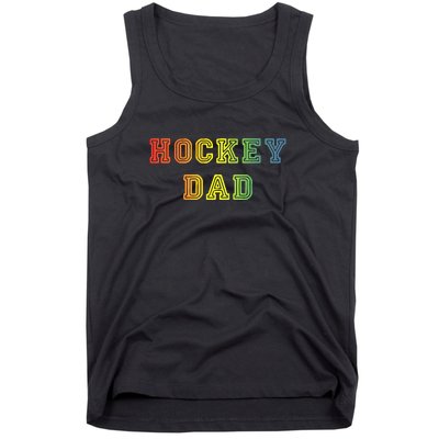 Hockey Dad Rainbow Father's Day Gift Tank Top