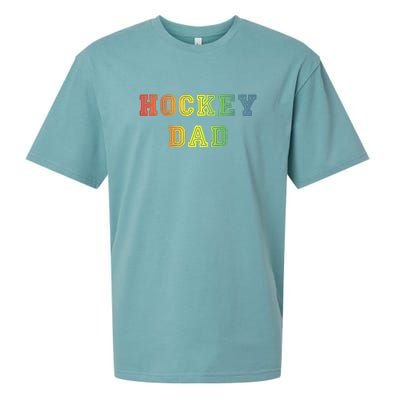 Hockey Dad Rainbow Father's Day Gift Sueded Cloud Jersey T-Shirt