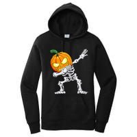 Halloween Dabbing Skeleton Scary Pumpkin Jack O Lantern Women's Pullover Hoodie