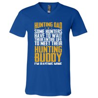 Hunting Dad Some Hunters Have To Wait Hunting Father Gift V-Neck T-Shirt