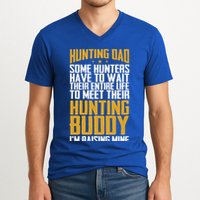 Hunting Dad Some Hunters Have To Wait Hunting Father Gift V-Neck T-Shirt