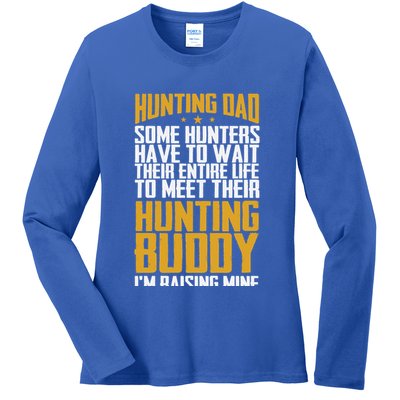 Hunting Dad Some Hunters Have To Wait Hunting Father Gift Ladies Long Sleeve Shirt
