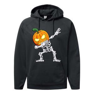 Halloween Dabbing Skeleton Scary Pumpkin Jack O Lantern Performance Fleece Hoodie