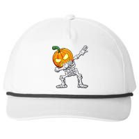 Halloween Dabbing Skeleton Scary Pumpkin Jack O Lantern Snapback Five-Panel Rope Hat