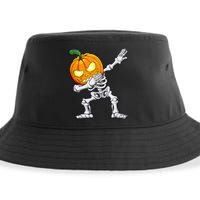 Halloween Dabbing Skeleton Scary Pumpkin Jack O Lantern Sustainable Bucket Hat