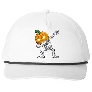 Halloween Dabbing Skeleton Scary Pumpkin Jack O Lantern Snapback Five-Panel Rope Hat