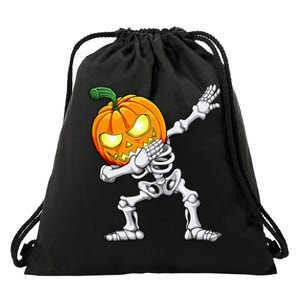 Halloween Dabbing Skeleton Scary Pumpkin Jack O Lantern Drawstring Bag