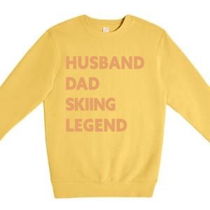 Husband Dad Skiing Legend Funny Skier Gift Premium Crewneck Sweatshirt