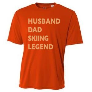 Husband Dad Skiing Legend Funny Skier Gift Cooling Performance Crew T-Shirt