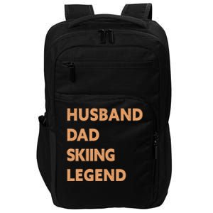 Husband Dad Skiing Legend Funny Skier Gift Impact Tech Backpack