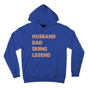 Husband Dad Skiing Legend Funny Skier Gift Hoodie