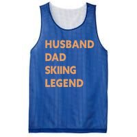 Husband Dad Skiing Legend Funny Skier Gift Mesh Reversible Basketball Jersey Tank