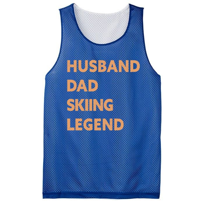 Husband Dad Skiing Legend Funny Skier Gift Mesh Reversible Basketball Jersey Tank