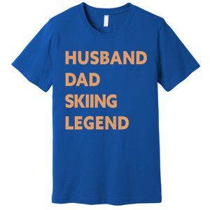 Husband Dad Skiing Legend Funny Skier Gift Premium T-Shirt