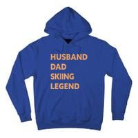 Husband Dad Skiing Legend Funny Skier Gift Tall Hoodie