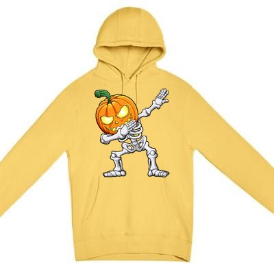 Halloween Dabbing Skeleton Scary Pumpkin Jack O Lantern Cool Gift Premium Pullover Hoodie