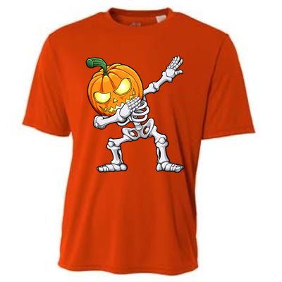 Halloween Dabbing Skeleton Scary Pumpkin Jack O Lantern Cool Gift Cooling Performance Crew T-Shirt