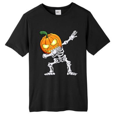 Halloween Dabbing Skeleton Scary Pumpkin Jack O Lantern Cool Gift Tall Fusion ChromaSoft Performance T-Shirt