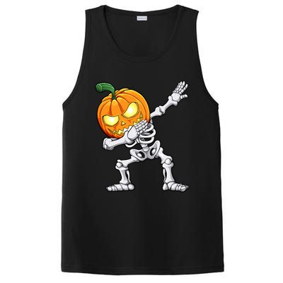 Halloween Dabbing Skeleton Scary Pumpkin Jack O Lantern Cool Gift PosiCharge Competitor Tank