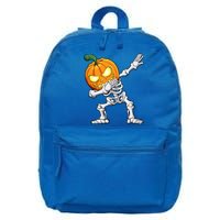 Halloween Dabbing Skeleton Scary Pumpkin Jack O Lantern Cool Gift 16 in Basic Backpack