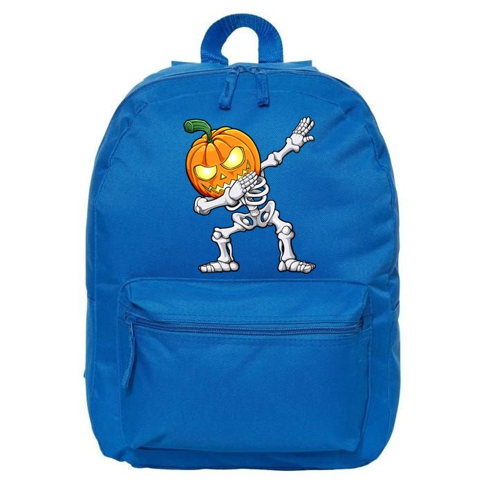 Halloween Dabbing Skeleton Scary Pumpkin Jack O Lantern Cool Gift 16 in Basic Backpack