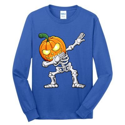 Halloween Dabbing Skeleton Scary Pumpkin Jack O Lantern Cool Gift Tall Long Sleeve T-Shirt