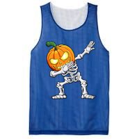 Halloween Dabbing Skeleton Scary Pumpkin Jack O Lantern Cool Gift Mesh Reversible Basketball Jersey Tank