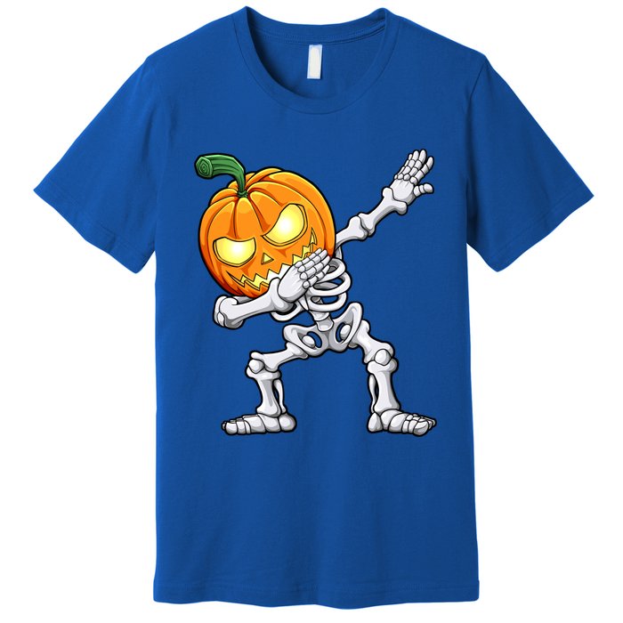 Halloween Dabbing Skeleton Scary Pumpkin Jack O Lantern Cool Gift Premium T-Shirt