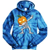 Halloween Dabbing Skeleton Scary Pumpkin Jack O Lantern Cool Gift Tie Dye Hoodie