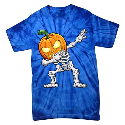 Halloween Dabbing Skeleton Scary Pumpkin Jack O Lantern Cool Gift Tie-Dye T-Shirt