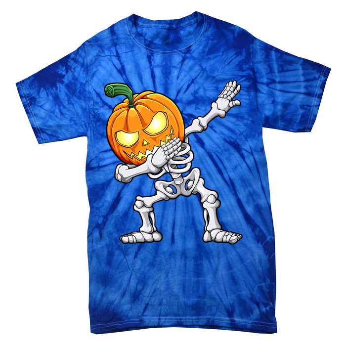 Halloween Dabbing Skeleton Scary Pumpkin Jack O Lantern Cool Gift Tie-Dye T-Shirt