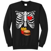 Halloween Dad Skeleton Pregnancy Hamburger Fries Xray Funny Sweatshirt