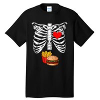 Halloween Dad Skeleton Pregnancy Hamburger Fries Xray Funny Tall T-Shirt