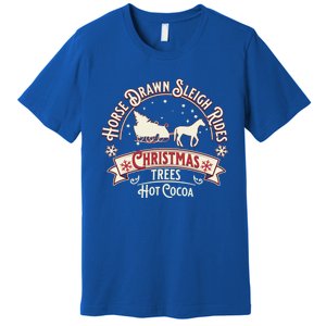 Horse Drawn Sleigh Ride Christmas Sleigh Ride Tree Farm Gift Premium T-Shirt