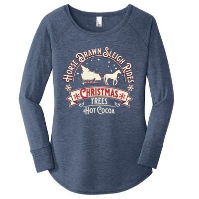 Horse Drawn Sleigh Ride Christmas Sleigh Ride Tree Farm Gift Women's Perfect Tri Tunic Long Sleeve Shirt