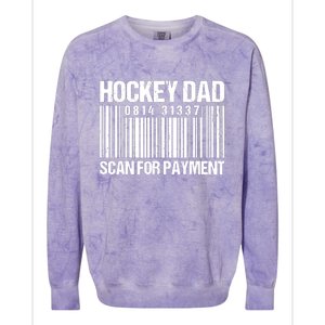 Hockey Dad Scan For Payment Barcode Hockey Dad Colorblast Crewneck Sweatshirt