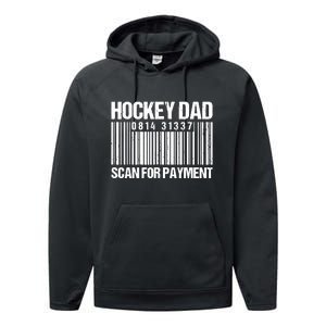 Hockey Dad Scan For Payment Barcode Hockey Dad Performance Fleece Hoodie