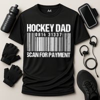 Hockey Dad Scan For Payment Barcode Hockey Dad Cooling Performance Crew T-Shirt